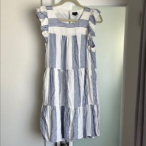 J.Crew Linen Flutter Sleeve Sundress